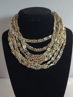 Vintage 1980s  Statement Necklace Long Chain